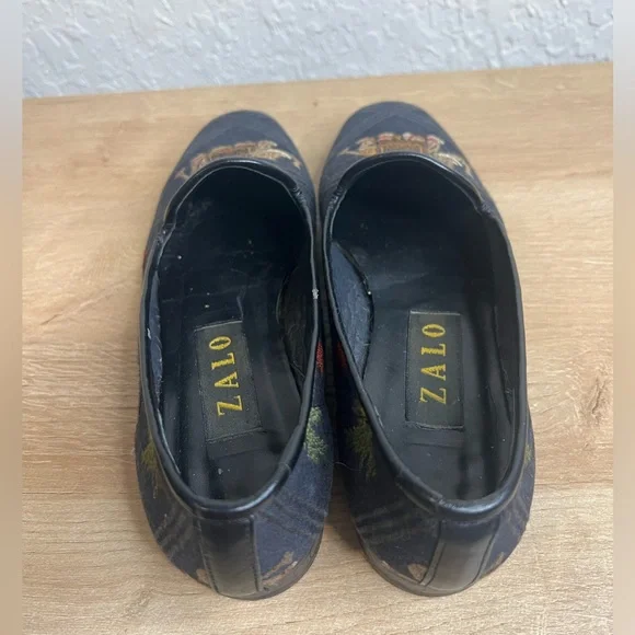 Zalo Elephant and Palm Tree Tapestry Flats Loafers Slip Ons  Size 6.5 - Picture 4 of 5